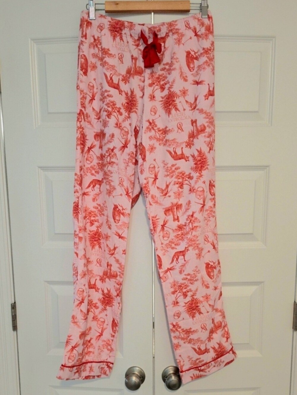 Victoria's Secret Pink Red Toile Flannel Pajama Pants
